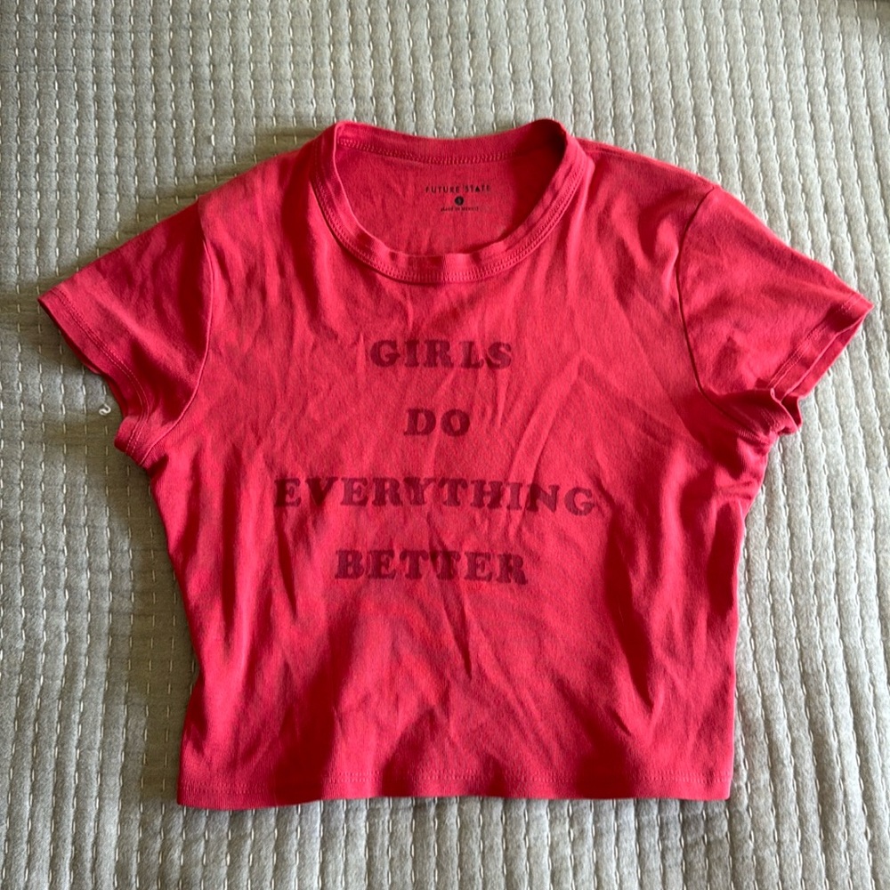 Girl power urban outfitters cropped baby tee